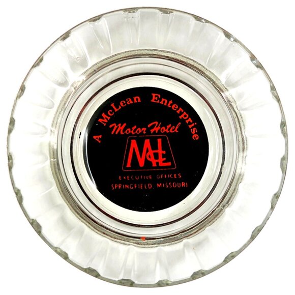 McLean Motor Hotel Ashtray Route 66 Springfield MO 1960s Glass Vintage - Picture 1 of 3